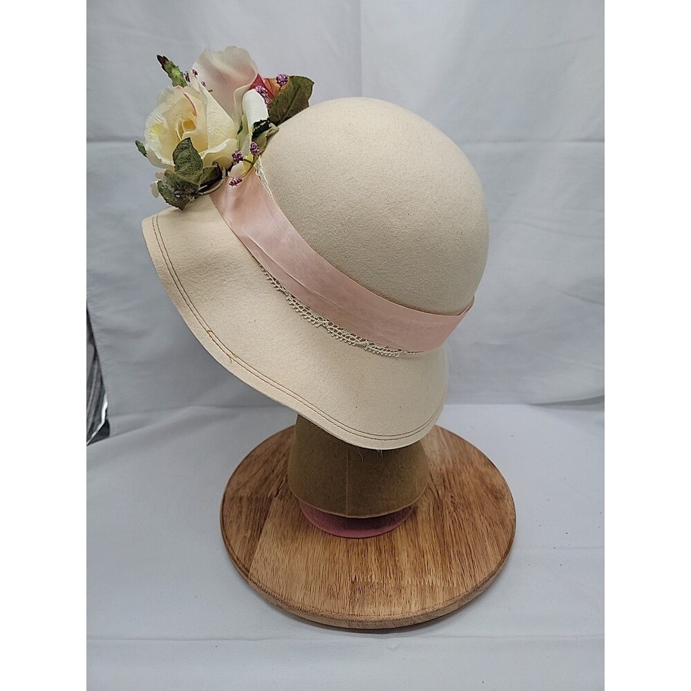 Womens Betmar New York Cloche Bucket Type Hat With Florals One Size - Picture 2 of 6